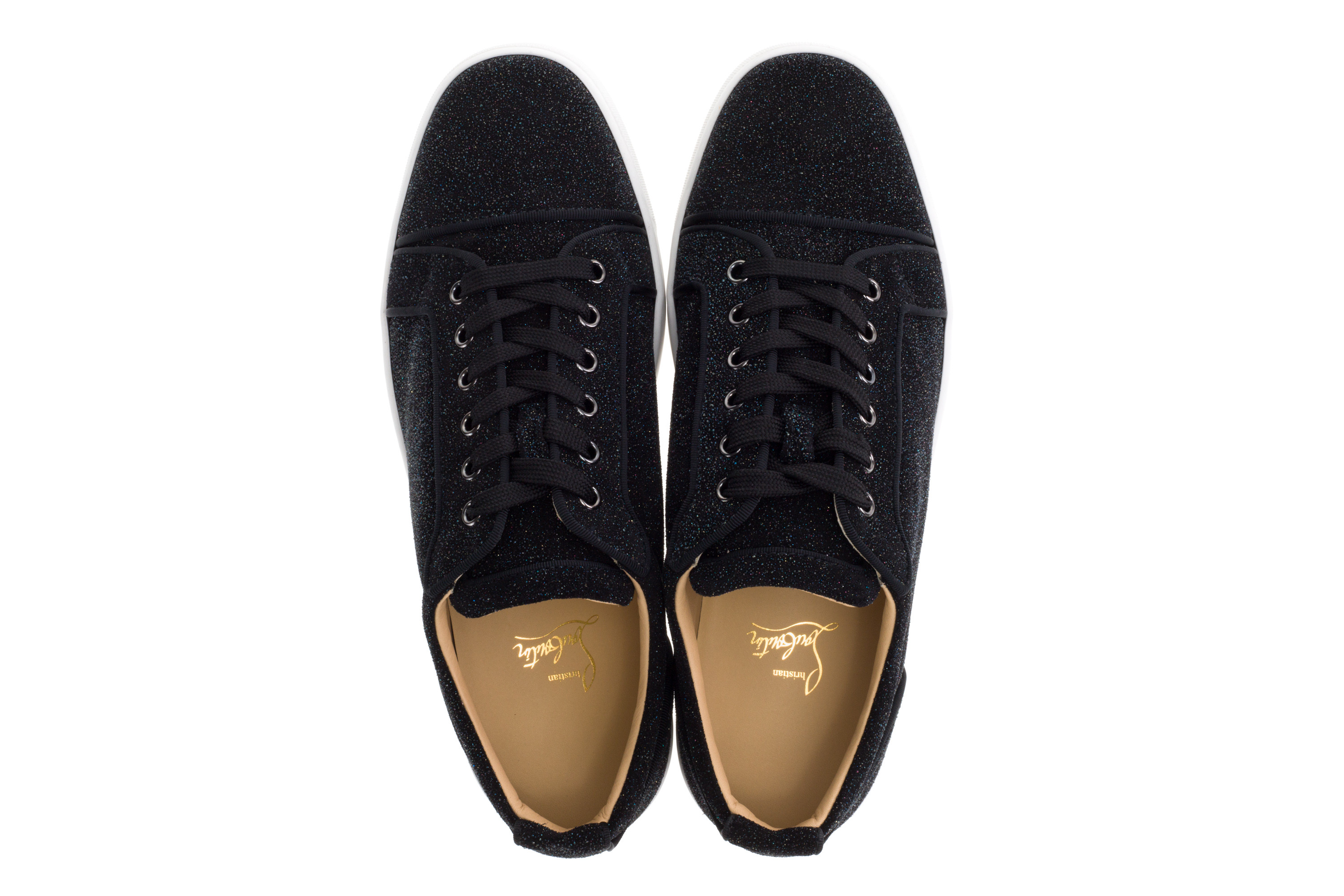 'Louis Junior Orlato Flat' Glittered Leather Sneakers